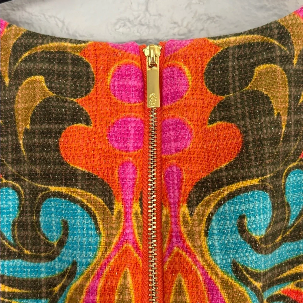 Vintage Julie Brown Colorful Sleeveless Shift Dress Size 8 - Picture 6 of 11